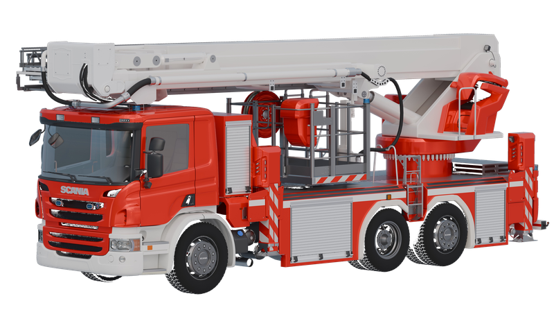 Scania P-series Fire Truck Lift 3D model thumbnail
